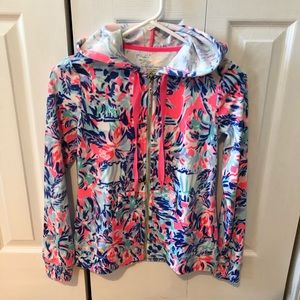 NWTs Lilly Pulitzer Larina Velour zip up hood XXS